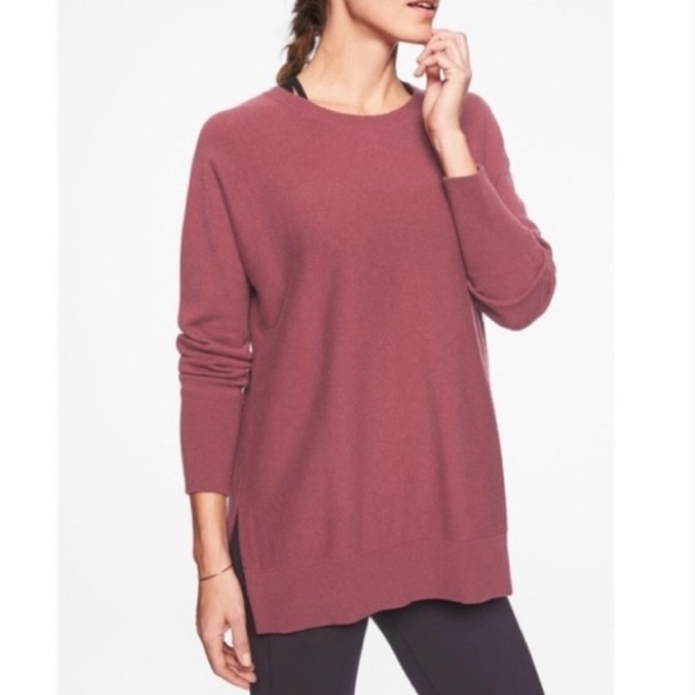 Athleta Stargazer Step Hem Pullover Wool Cashmere Sweater Size S